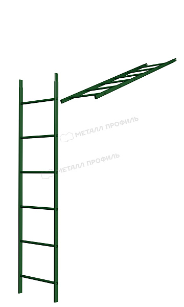 Лестница кровельная стеновая дл. 1860 мм без кронштейнов (6005) ― заказать в Санкт-Петербурге по доступным ценам.