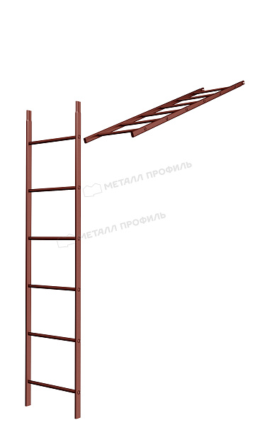 Лестница кровельная стеновая дл. 1860 мм без кронштейнов (3011) ― заказать недорого в Компании Металл Профиль.