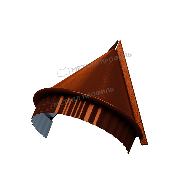 Заглушка конька круглого конусная (AGNETA-03-Copper\Copper-0.5) ― приобрести в Компании Металл Профиль по доступным ценам.