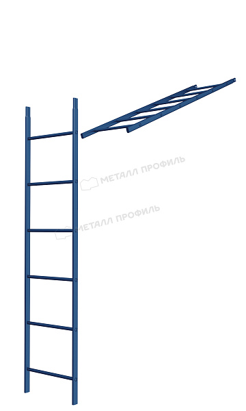 Лестница кровельная стеновая дл. 1860 мм без кронштейнов (5005) ― заказать в Компании Металл Профиль недорого.